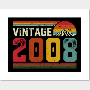 Vintage 2008 Birthday Gift Retro Style Posters and Art